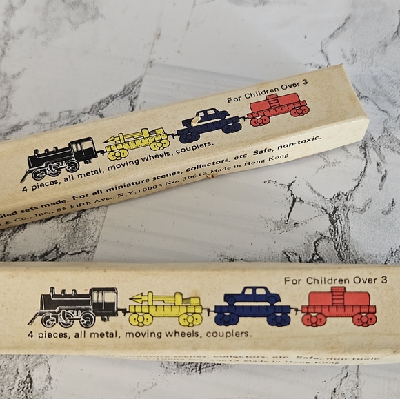 2 B. SHACKMAN, 1984 MINIATURE METAL TOY TRAIN SET Vintage - Picture 3 of 8